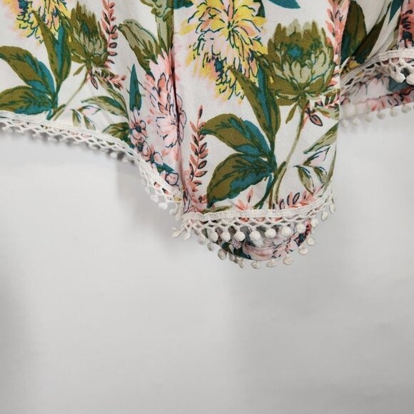 BEBOP Womens Navy‎ Ruffled Floral Off Shoulder Romper Size XS - Picture 9 of 9